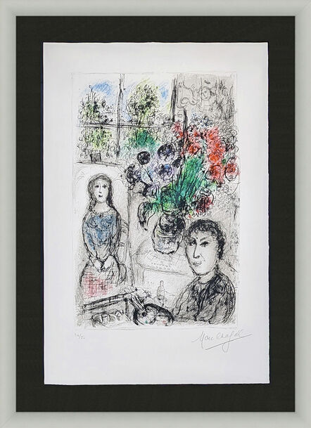 Marc Chagall, ‘LE CHEVALET AUX FLEURS (MOURLOT 838)’, 1976
