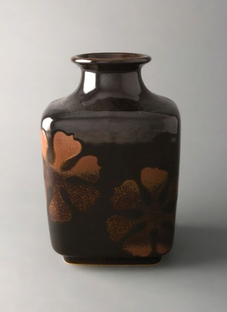 Fance Franck, ‘Large rectangular vase, black glaze with cypress motif’, N/A