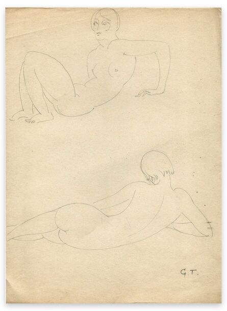 Georges Henri Tribout, ‘Two Naked Woman Face’, Early 20th Century
