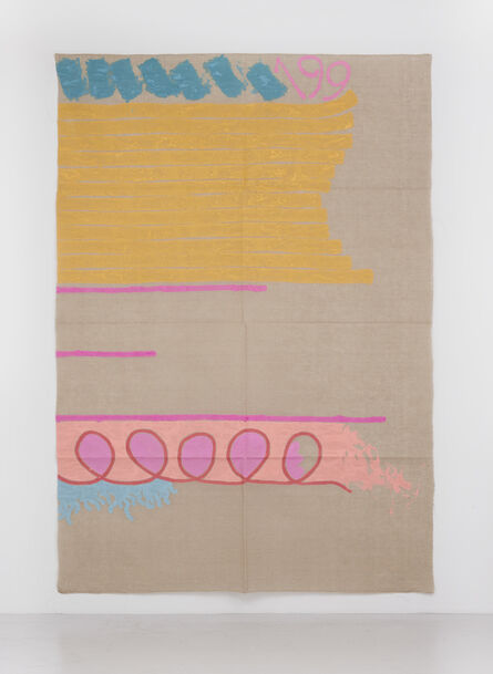 Giorgio Griffa, ‘Tre linee con arabesco n.199’, 1991