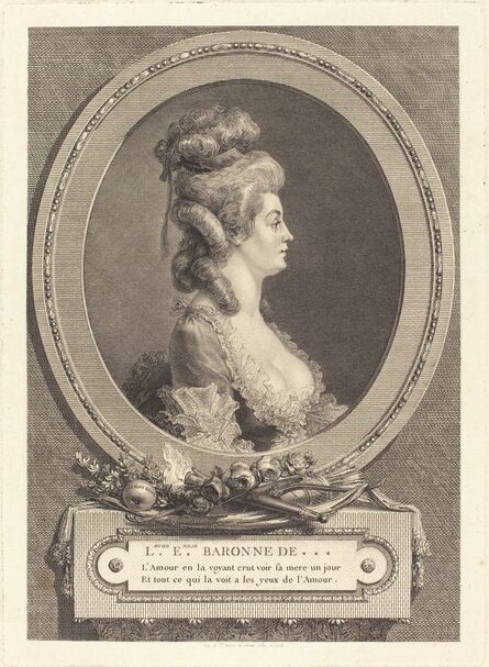 Augustin de Saint-Aubin, ‘Louise Emilie Baronne de ***’, 1779