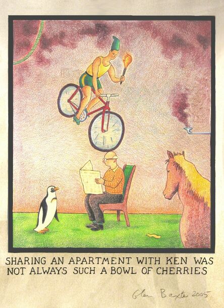 Glen Baxter, ‘Sharing an apartment with Ken was not always such a bowl of cherries’, 2005