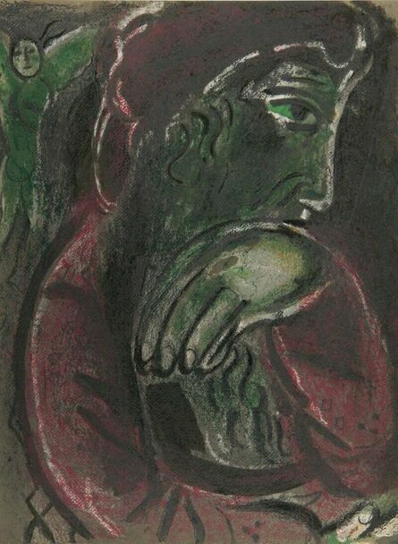 Marc Chagall, ‘Job Disconsolate from "Drawings From the Bible"’, 1960