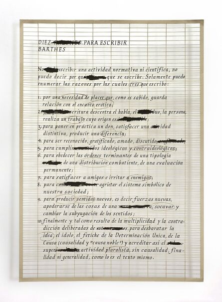 Pablo Lehmann, ‘Lista de Roland Barthes’, 2018