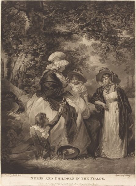 George Keating after George Morland, ‘Nurse and Children in the Fields’, 1791