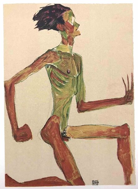 Egon Schiele, ‘Kneeling Male Nude in Profile’, 2007