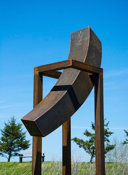 Claude Millette, ‘Equilibrium VI - large, dynamic, minimalist, corten steel, outdoor sculpture’, 2017