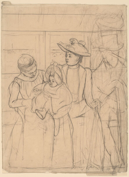 Mary Cassatt, ‘In the Omnibus [recto]’, ca. 1891