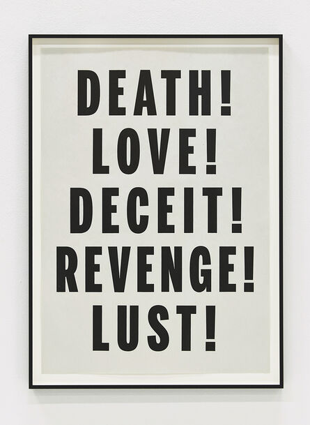 Janice Kerbel, ‘Death Love Desceit Revenge Lust’, 2014