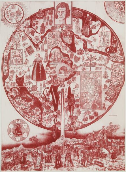 Grayson Perry, ‘A Map of Nowhere (red)’, 2008