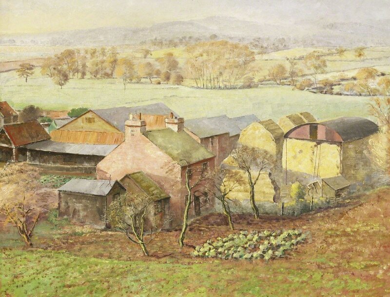 S. Robert Watson, ‘A LANDSCAPE WITH FARM BUILDINGS’, Painting, Oil on board, Sworders