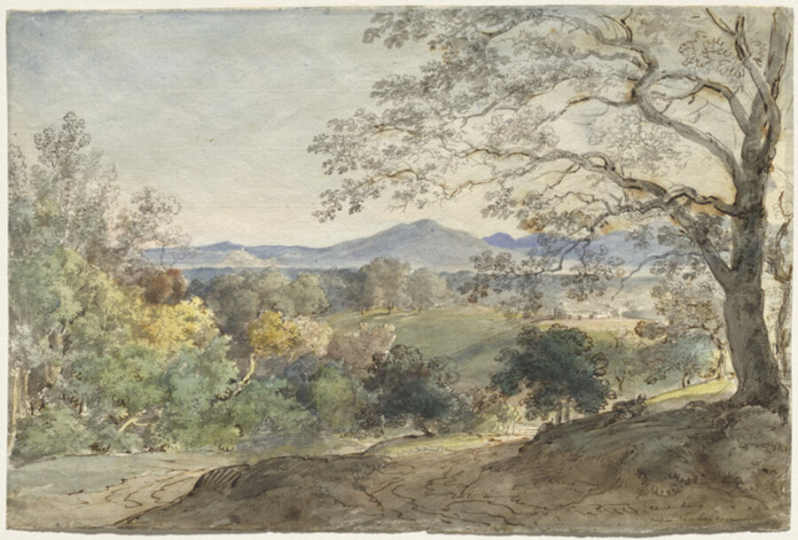 A View across the Inn Valley to the Alps and Neubeuern