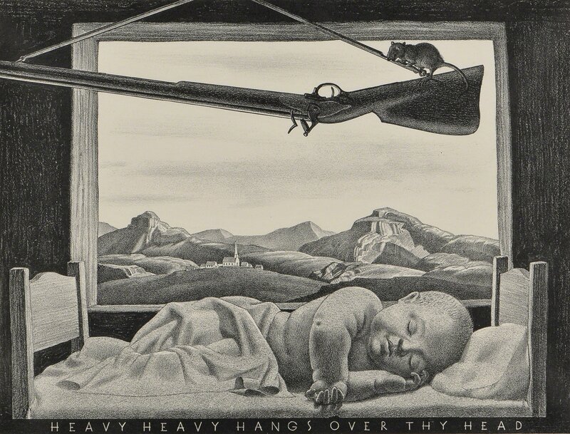 Rockwell Kent, ‘Heavy Heavy Hangs Over Thy Head’, 1946, Print, Lithograph on paper, Skinner