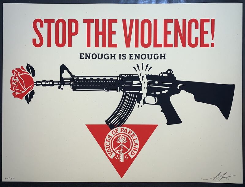 Shepard Fairey, ‘Parkland Voice's "Stop the Violence" Voices of Parkland LA Premiere at the Ace Hotel, Downtown Los Angeles.’, 2020, Print, Fine Art Paper on Cream Speckletone., New Union Gallery