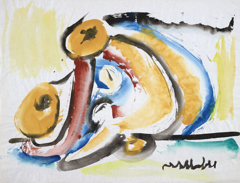Hamed Abdalla, ‘Source’, 1953, Drawing, Collage or other Work on Paper, Watercolour on silk paper, Mark Hachem Gallery