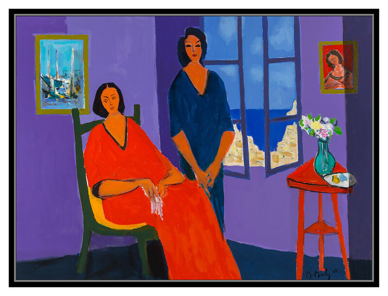 Marcel Mouly, ‘Deux Femmes Fenetre en Greece’, 2005, Painting, Acrylic Paint on Canvas, Original Art Broker