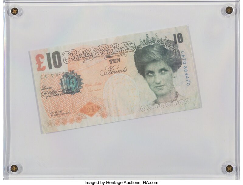 After Banksy, ‘Di-Faced Tenner, 10 GBP Note’, 2005, Print, Offset lithograph in colors on paper, Heritage Auctions
