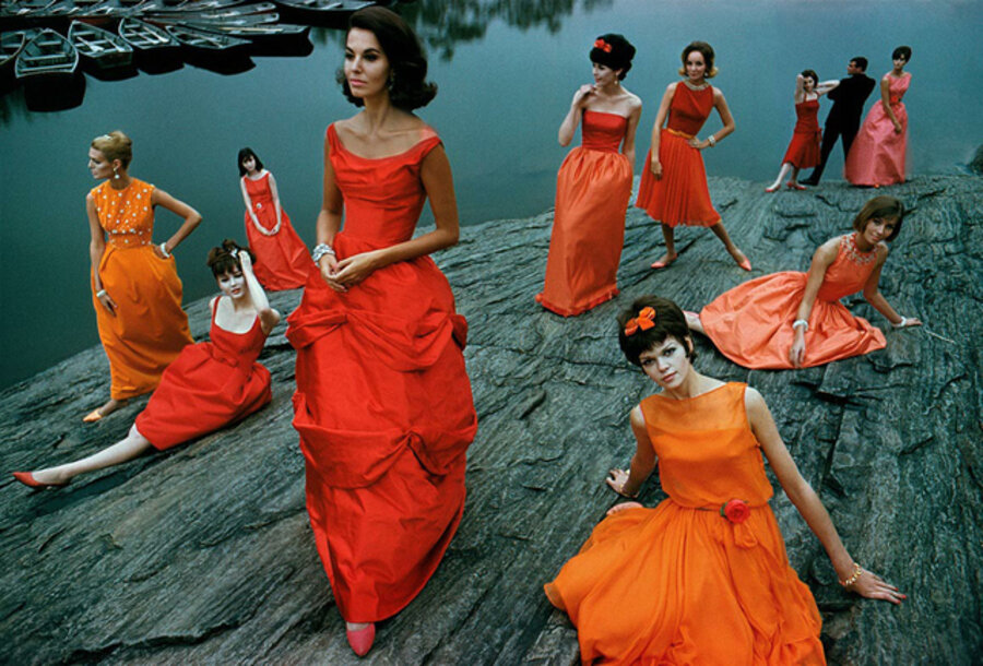 Glamour, Models in Dresses in Central Park