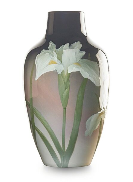 Sara Sax, ‘Large Black Iris vase with white irises, Cincinnati, OH’, 1903