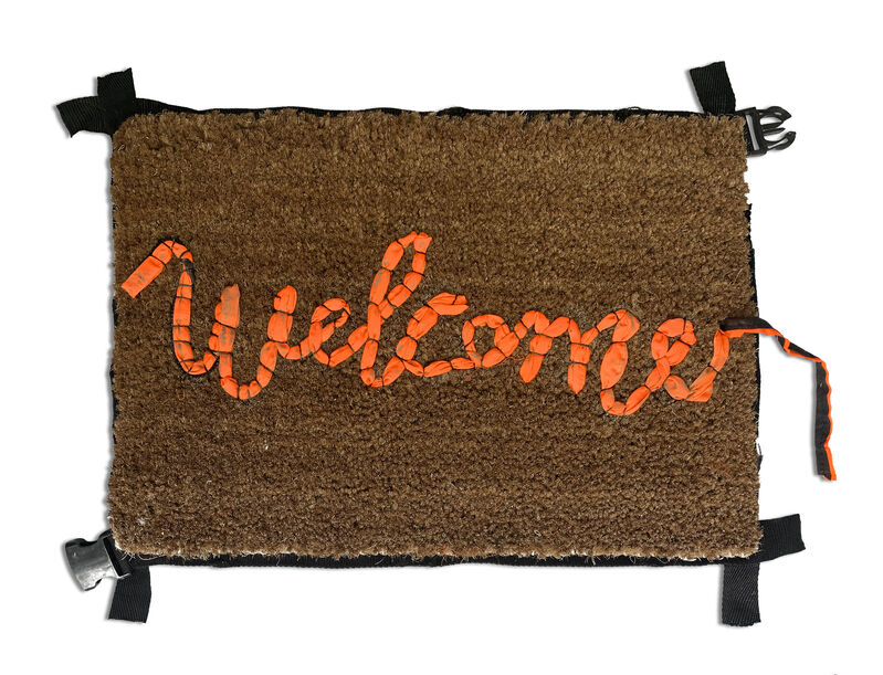 Banksy, ‘Welcome Mat’, 2019, Mixed Media, Hand-stitched welcome mat using the fabric from life vests abandoned on the beaches of the Mediterranean, Oliver Clatworthy Gallery Auction