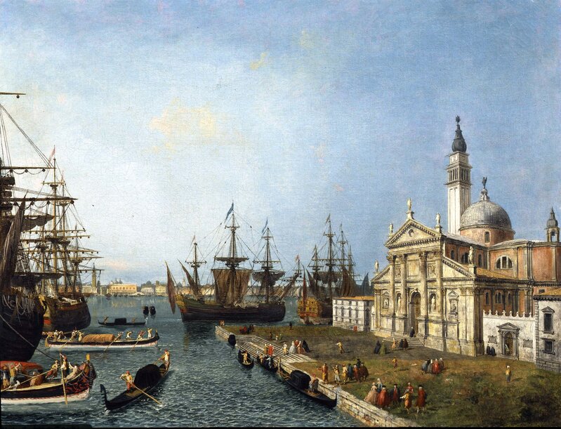 Michele Marieschi, ‘Venice, a View of the Bacino di San Marco from the Church and Island of San Giorgio Maggiore’, ca. 1742, Painting, Oil on canvas, Robilant+Voena