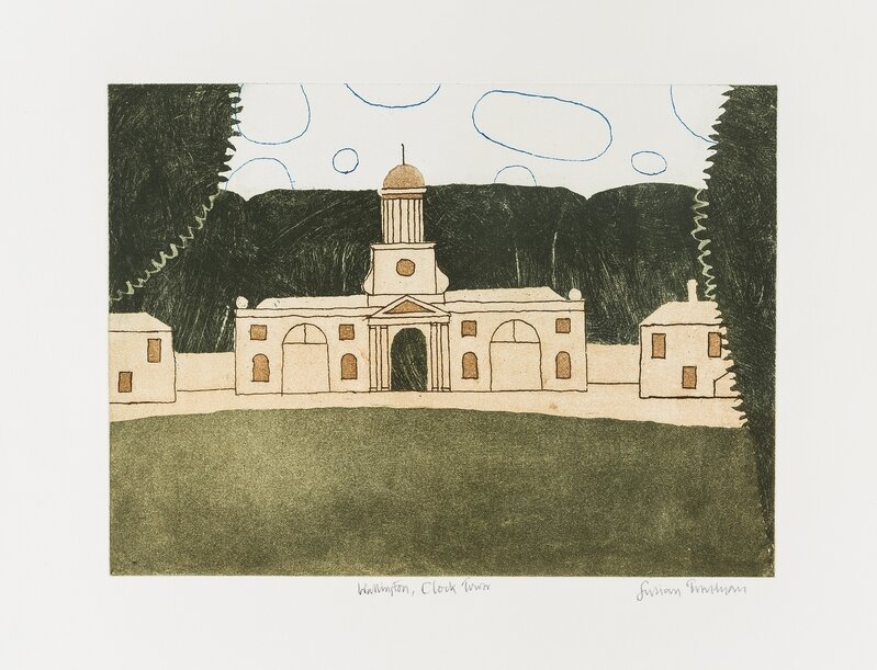 Julian Trevelyan, ‘Wallington, Clock Tower (Turner 317)’, 1975, Print, Etching, aquatint and soft-ground rprinted in colours, Forum Auctions