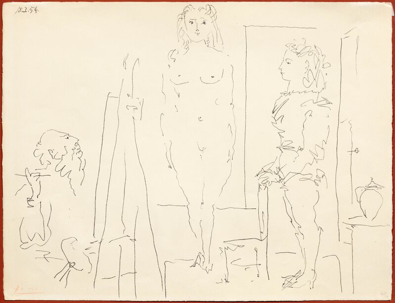 Pablo Picasso, ‘Les deux modèles’, 1954, Print, Lithograph, Koller Auctions