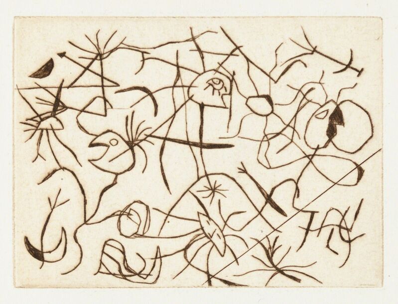 Joan Miró, ‘Astres et Danseurs’, 1938, Print, Original etching printed in dark brown ink on wove paper., Christopher-Clark Fine Art