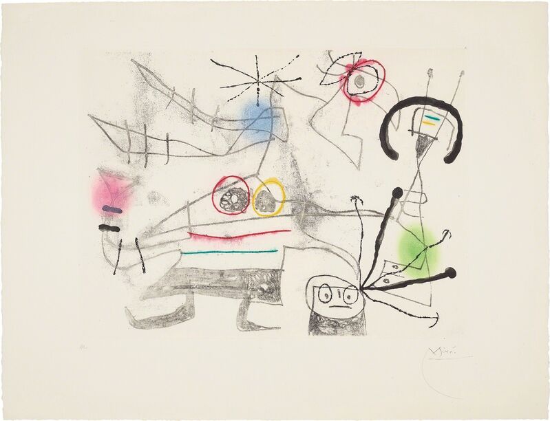 Joan Miró, ‘Femme-oiseau II (Bird-Woman II)’, 1960, Print, Soft-ground etching and aquatint in colors, on Rives BFK paper, with full margins, Phillips