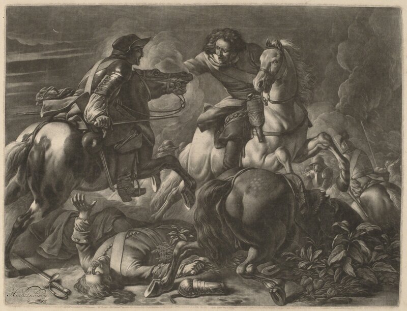 Jan van Huchtenburgh, ‘Two Fighting Horsemen’, Print, Mezzotint, National Gallery of Art, Washington, D.C.