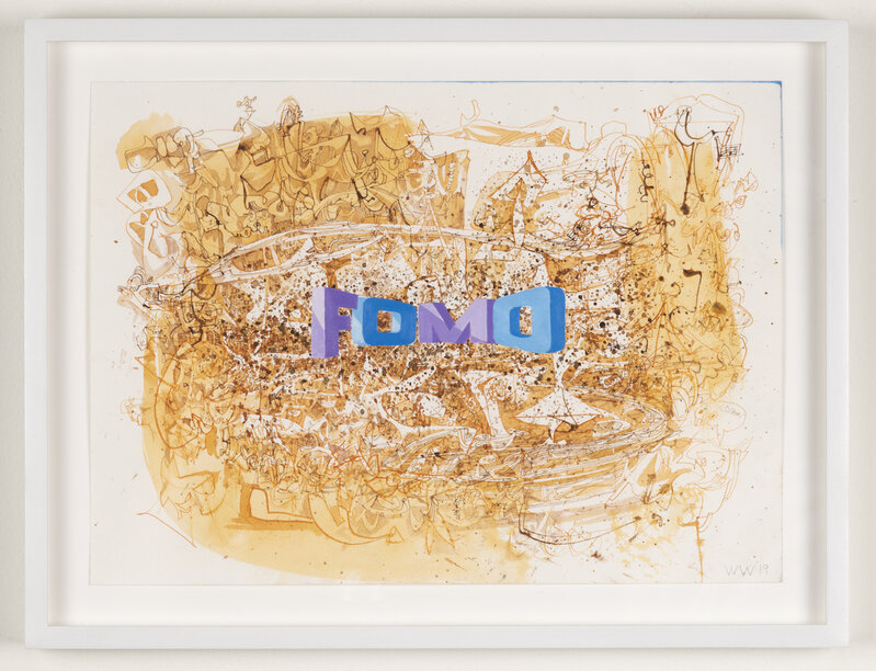 Wayne White, ‘FOMO’, 2019, Painting, Mixed media on paper, Joshua Liner Gallery