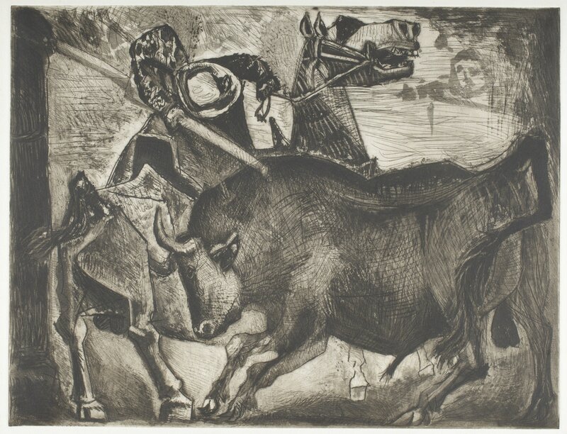 Pablo Picasso, ‘Taureau et Picador  ’, June 17-1952, Print, Aquatint, scraper, drypoint, and engraving printed on Arches wove paper, Los Angeles County Museum of Art