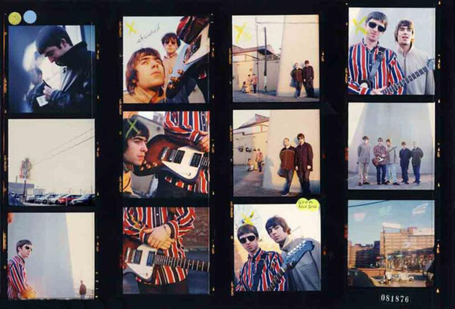 Oasis, Detroit 95 contact sheet print by Jill Furmanovsky