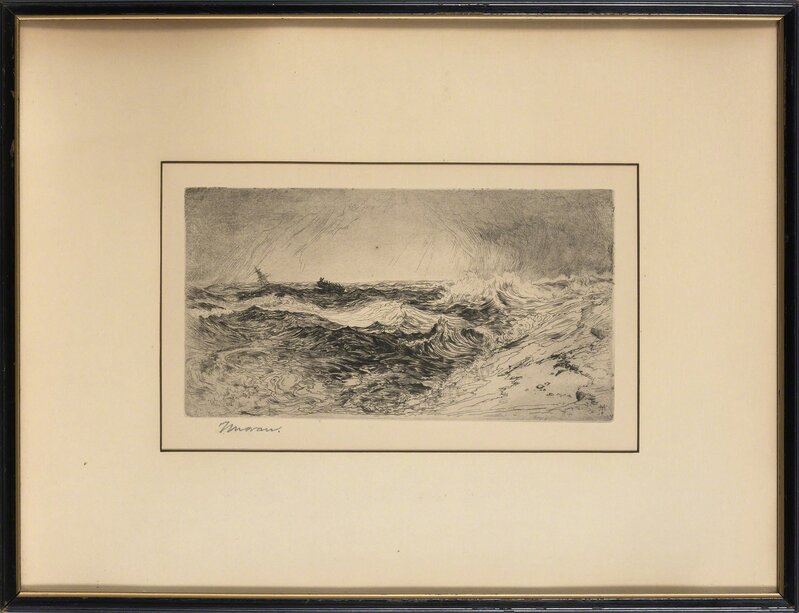 Thomas Moran, ‘LOOKING OVER THE SAND DUNES--EAST HAMPTON; THE RESOUNDING SEA (KLACKNER 16; NOT IN K.)’, 1880 and 1886, Print, Two etchings, Doyle