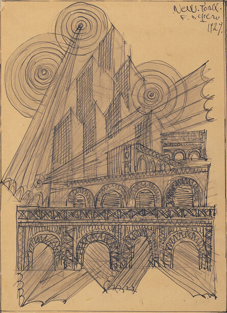 Fortunato Depero, ‘Grattacieli e subways’, 1929