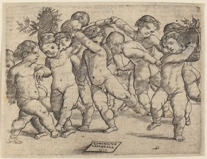 Domenico Campagnola, ‘Twelve Children Dancing’, 1517, Print, Engraving, National Gallery of Art, Washington, D.C.