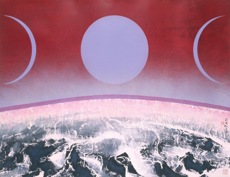 Liu Kuo-sung 刘国松, ‘Purple Moon’, 2008, Painting, Modern Ink, 首都藝術中心 Capital Art Center