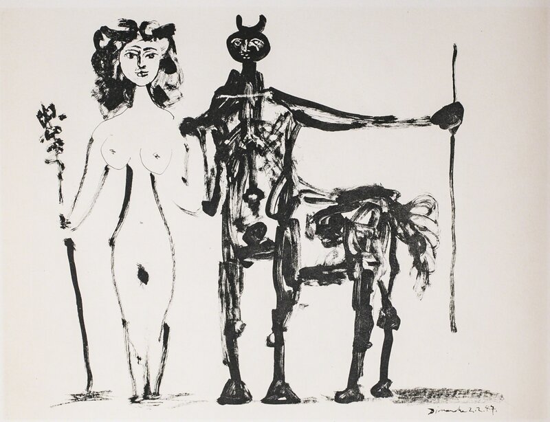 Pablo Picasso, ‘Centaure Et Bacchante, 1949 Limited edition Lithograph by Pablo Picasso’, 1949, Reproduction, Lithograph, Globe Photos