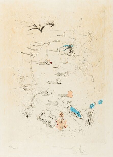 Salvador Dalí, ‘Tête d'épines (Les Tranchée), from 'Poemes Secrets' by Guillaume Apollinaire (Field 67-10 D; M&L 192f)’, 1967