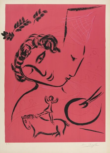 Marc Chagall, ‘Le Peintre en rose (Mourlot 224)’, 1959