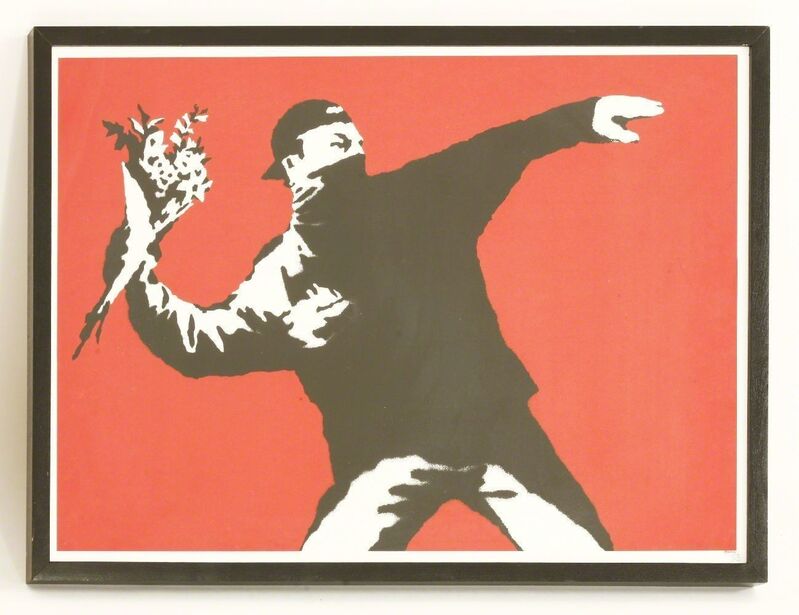 Banksy, ‘LOVE IS IN THE AIR’, 2003, Print, Screenprint in colours, Sworders