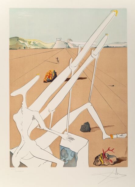 Salvador Dalí, ‘Dali martian muni d'un double microscope holoelectronique, from Le Conquete du Cosmos’, 1974