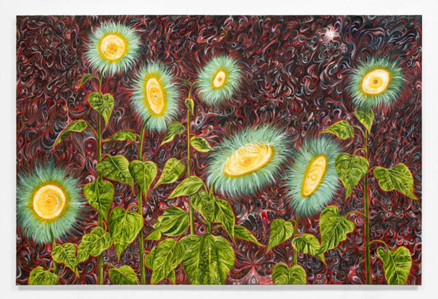 Seven Sunflowers and the Sun