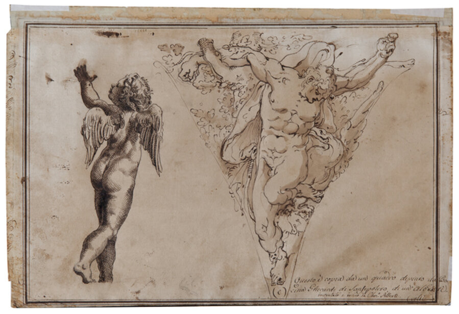 A Study for a putto and The Torture of Prometheus (recto) and Mercury and Cupid by a Tree (verso).