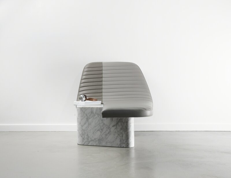 Grégoire de Lafforest, ‘"Opper" lounge chair’, 2015, Design/Decorative Art, Leather and Carrare Marble, Galerie Gosserez