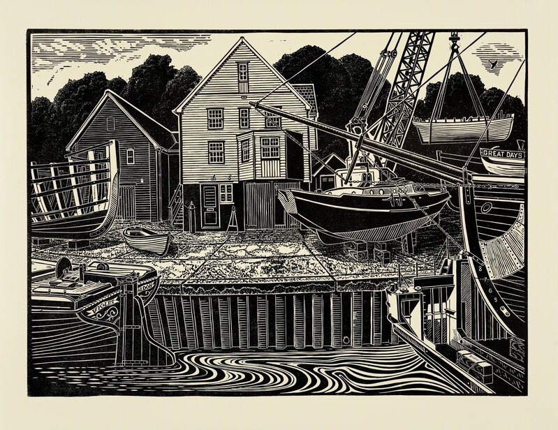 James Dodds, ‘Fullbridge Shipyard’, Print, Linocut, Dowling Walsh