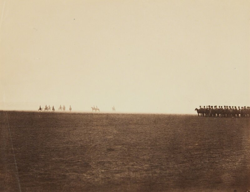 Gustave Le Gray, ‘Cavalry Maneuvres, Camp de Châlons’, 1857, Photography, Albumen silver print, Phillips