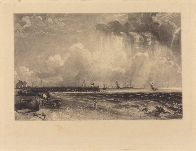 David Lucas after John Constable, ‘Yarmouth, Norfolk’, in or after 1830, Print, Mezzotint [progress proof], National Gallery of Art, Washington, D.C.