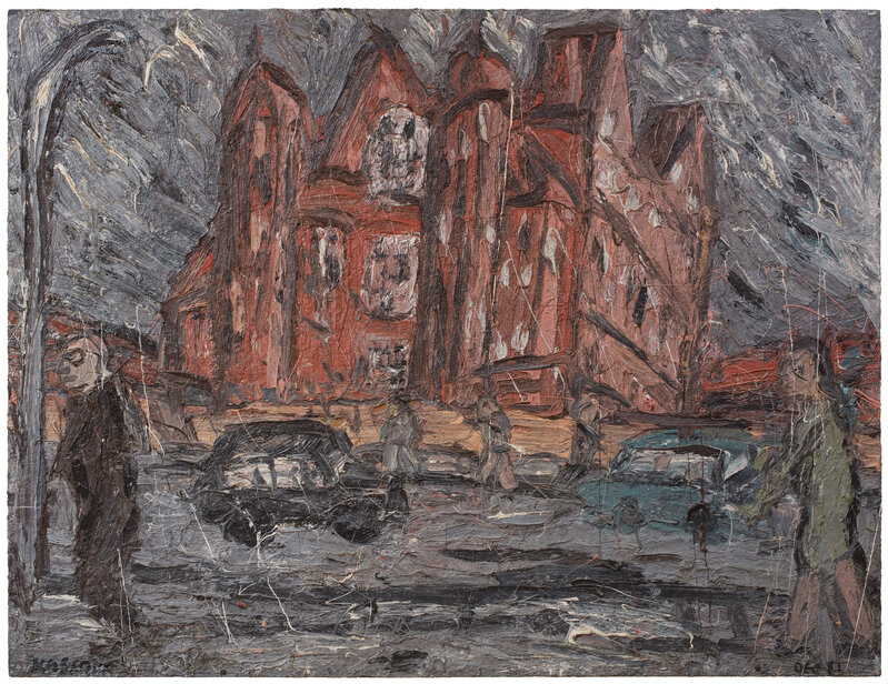 Leon Kossoff, ‘School Building, Willesden, Winter’, 1981, Painting, Oil on board, Piano Nobile