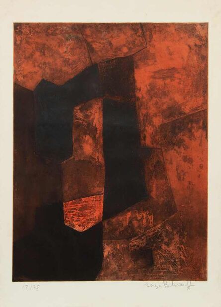 Serge Poliakoff, ‘Composition brune et rouge’